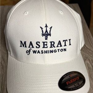 Maserati of Washington Flexfit Hat White Size S/M